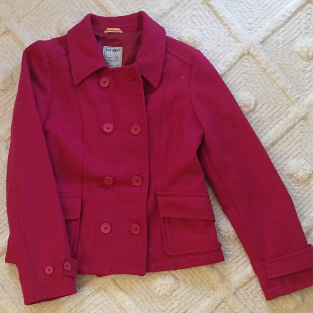 Old Navy pea coat fuchsia pink